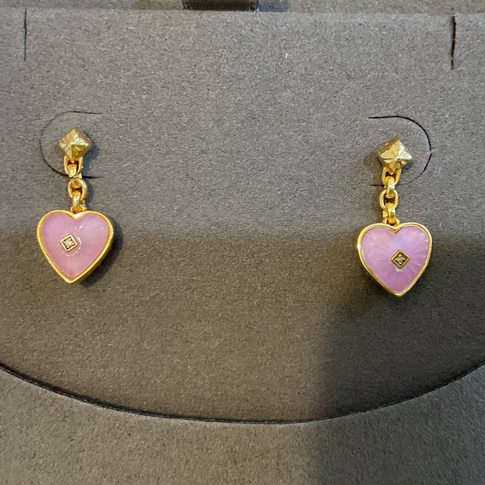 Valetine’s Day !!Kendra Scott ‘Adalyn” Heart shaped drop earrings-18k vermeil